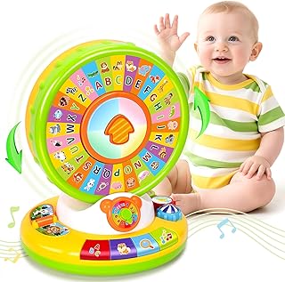 Toys for 1 2 3 Year Old Boys Girls, Musical Spin and Sing Alphabet Zoo, Learning Toys for Toddlers 1-3, Educational Interactive Toys, Christmas Birthday Gift for Baby Age 6-9-12-18 Months (Green)