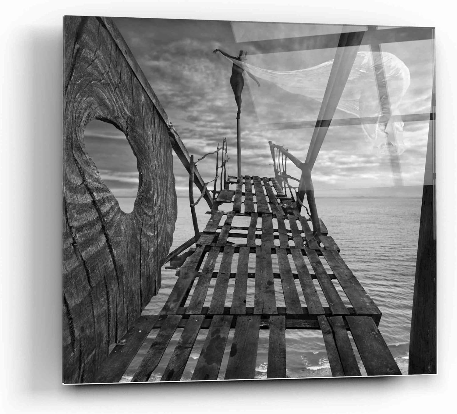 Epic Art 'Black Bridge' by Dariusz Klimczak, Acrylic Glass Wall Art, 12"x12"