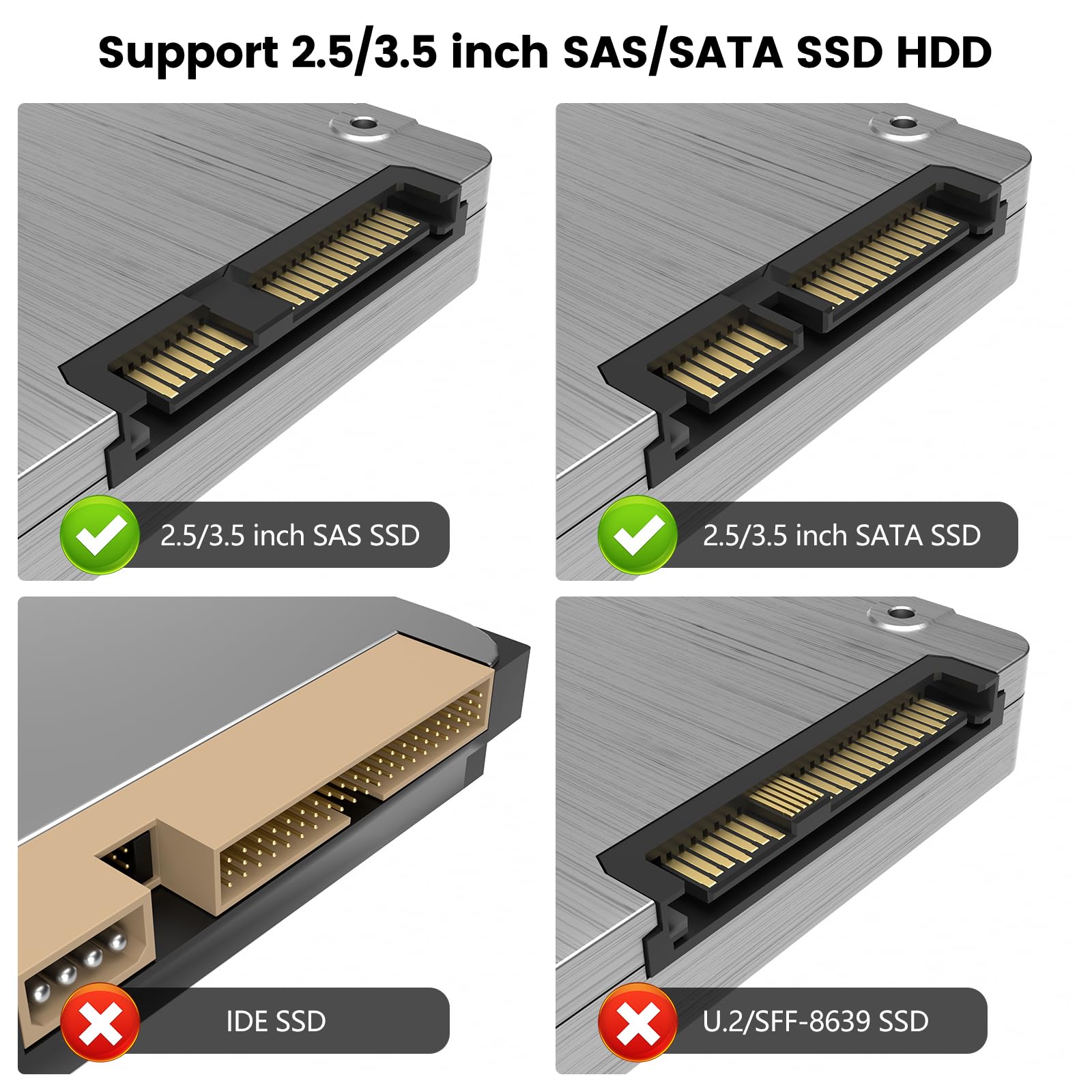 Adattatore USB SAS per Disco Rigido SSD HDD - Dettaglio