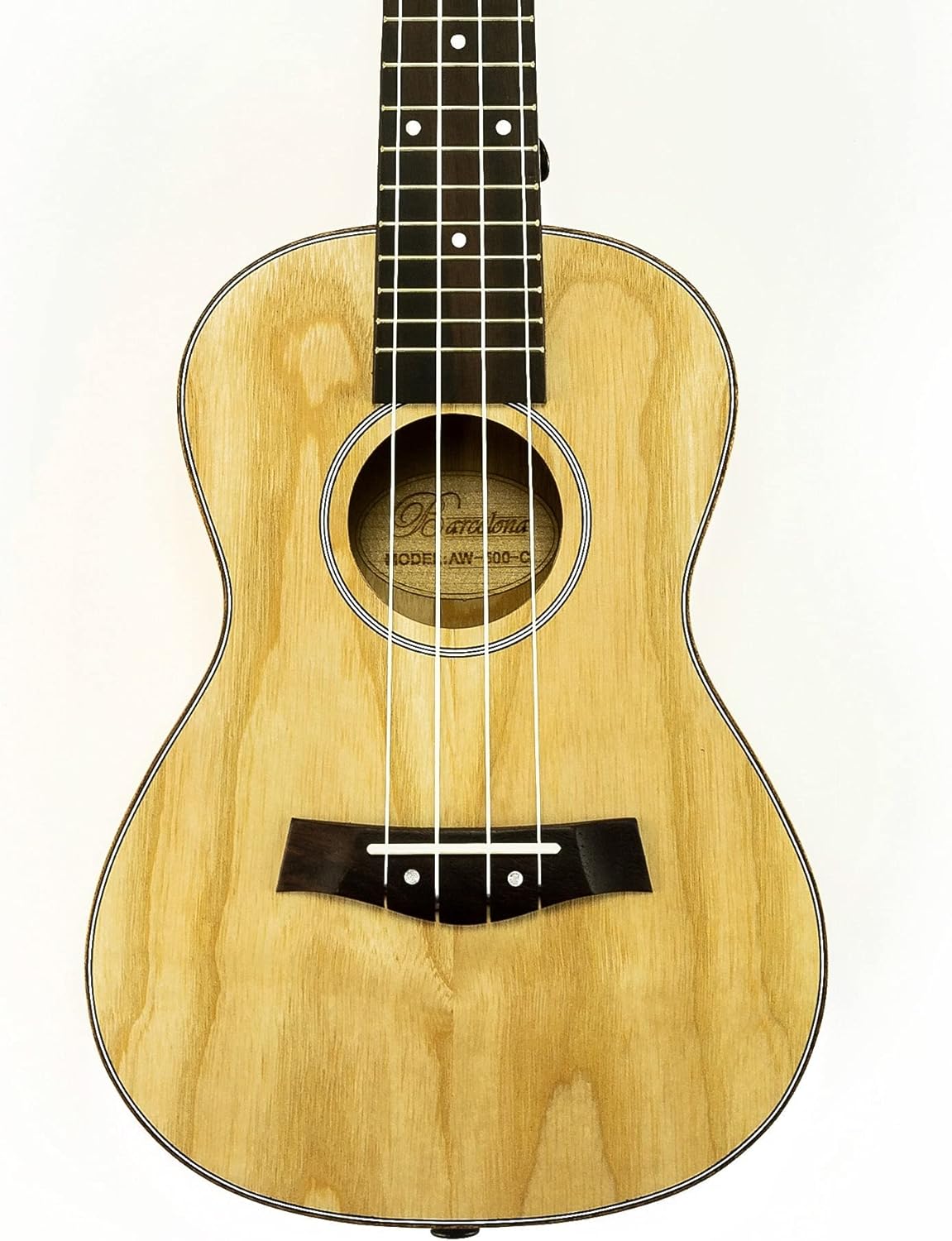 Barcelona Solid Top Ash Wood Concert Ukulele Bundle with Gig Bag, Tuner, Stand, Strap, Austin Bazaar Instructional DVD, and Polishing Cloth