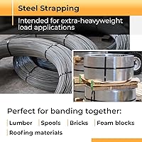 Vista 6 de IDL Packaging PRO - Kit de flejado de acero de 3/4 pulgadas x 600 pies, resistencia a la rotura de 1700 libras, con innovadora herramienta