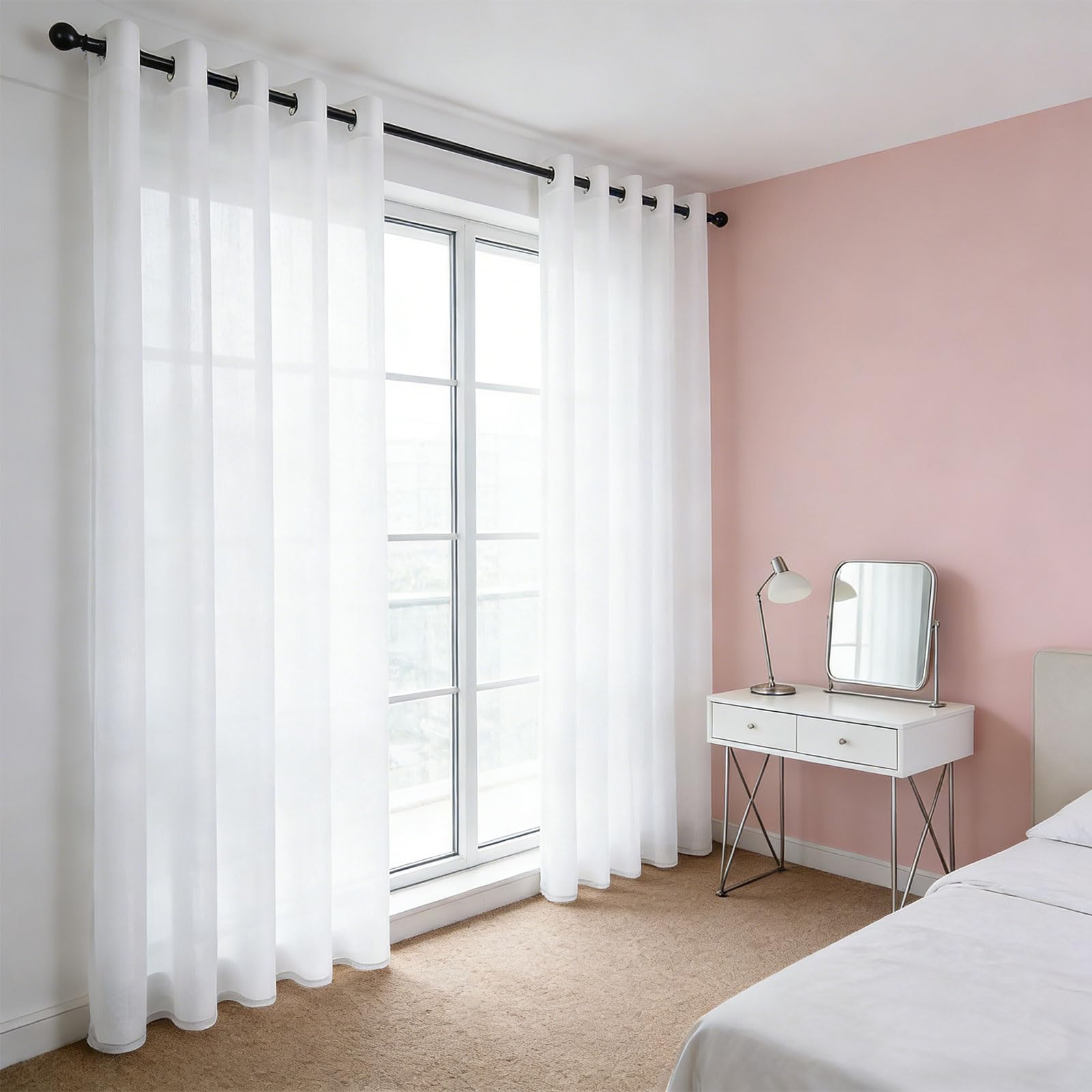Voilages 300x300 cm pour salon lumineux ambiance douce maison