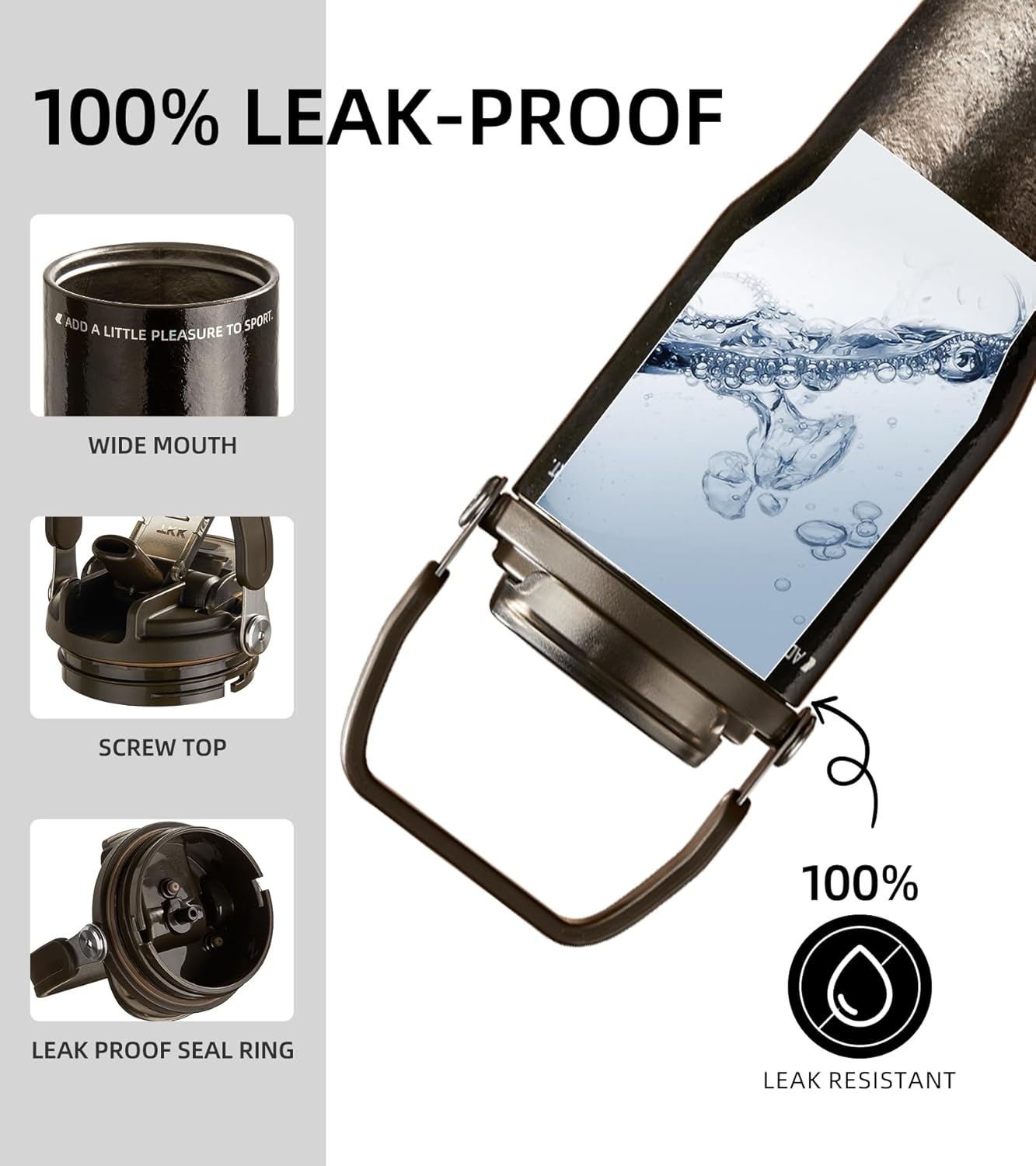 TKK 24oz Pure Titanium Inner Tumbler with Straw Lid, Vacuum Insulated Cup Leakproof Double Walled Travel Mug with Handle, Dishwasher Safe for Hot/Cold Drinks, Titanium Shadow - Image 3