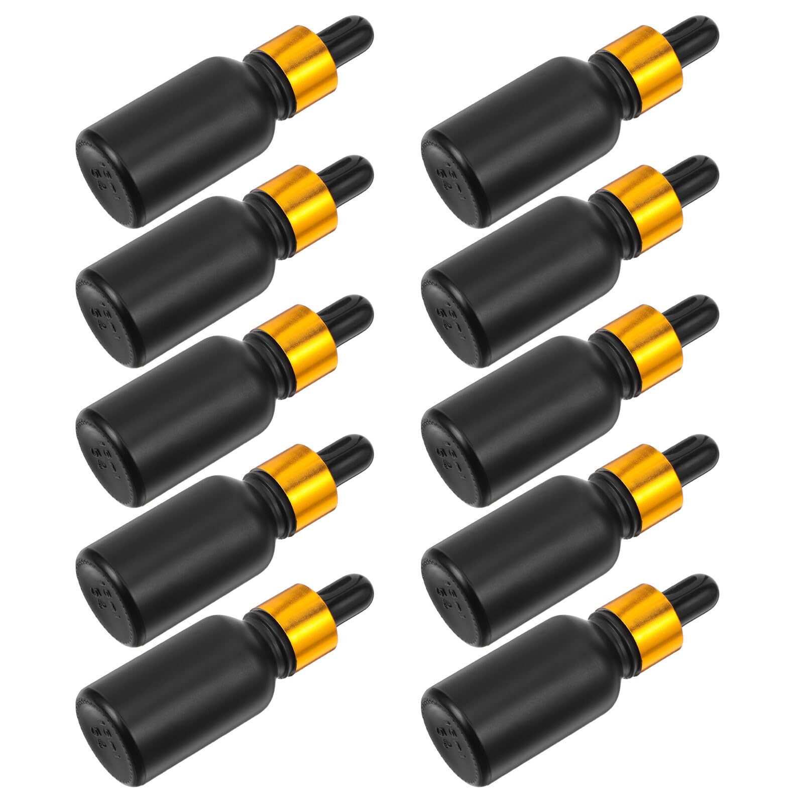 Flacons compte-gouttes en verre noir mat 30 ml lot de 10 bouteilles rechargeables voyage