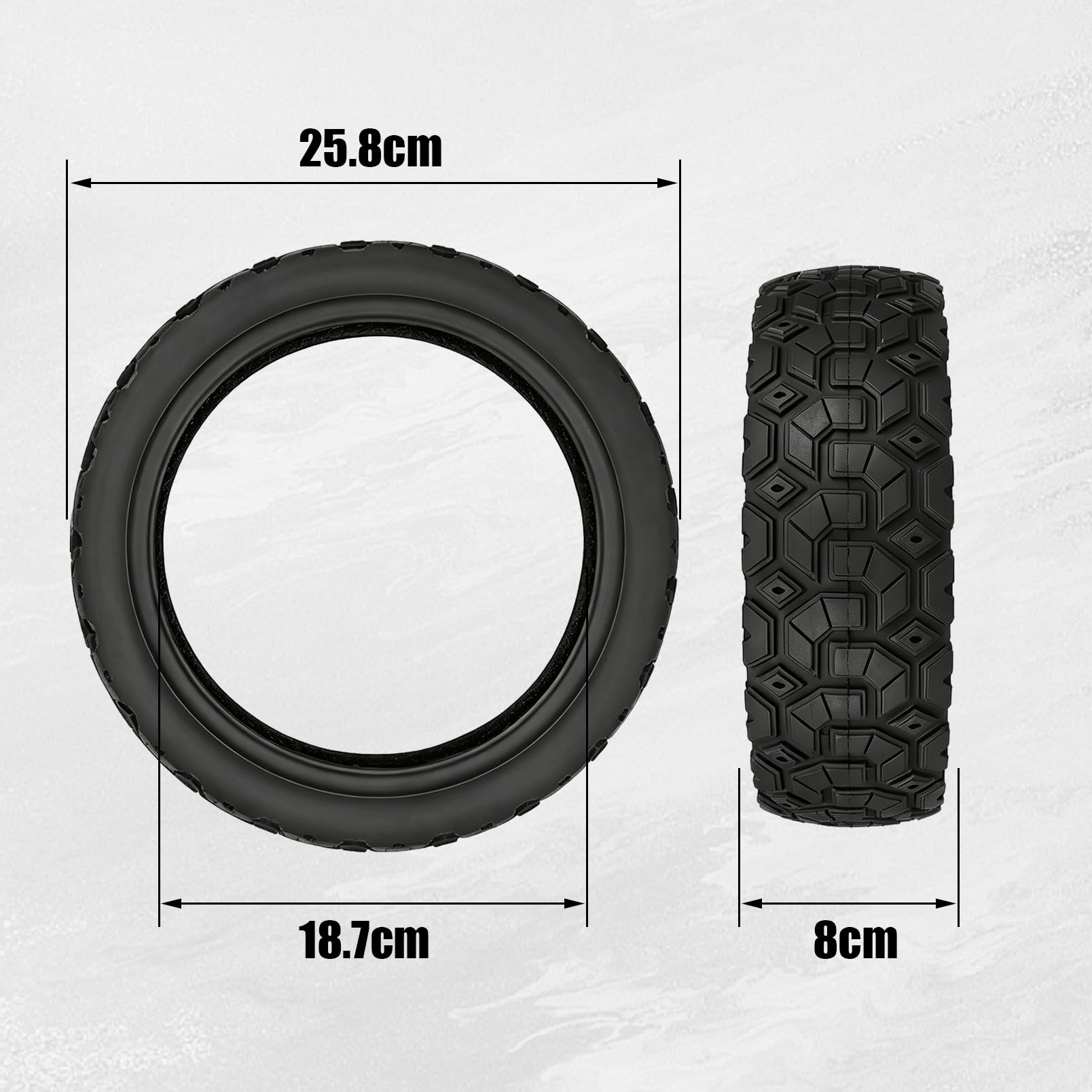 Ersatzreifen, 2 Stück 11 Zoll Schlauchloser Reifen ZT3/ZT3Pro Elektroroller | 70/60-7.5 Selbstreparierender Vakuumreifen mit Geradem Ventil, Rutschfester Offroad Ersatzreifen für Vorder Hinterrad