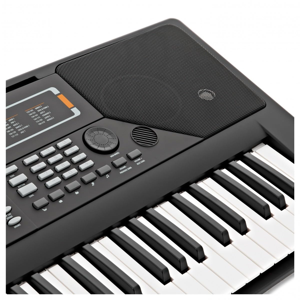 K3 Keyboard mit 61 Tasten von Gear4music, Bundle mit Kopfhörer | 61 anschlagdynamische Tasten mit 64-facher Polyphonie, über 400 Stimmen und 200 Rhythmen, Aufnahme, 8W-Lautsprecher