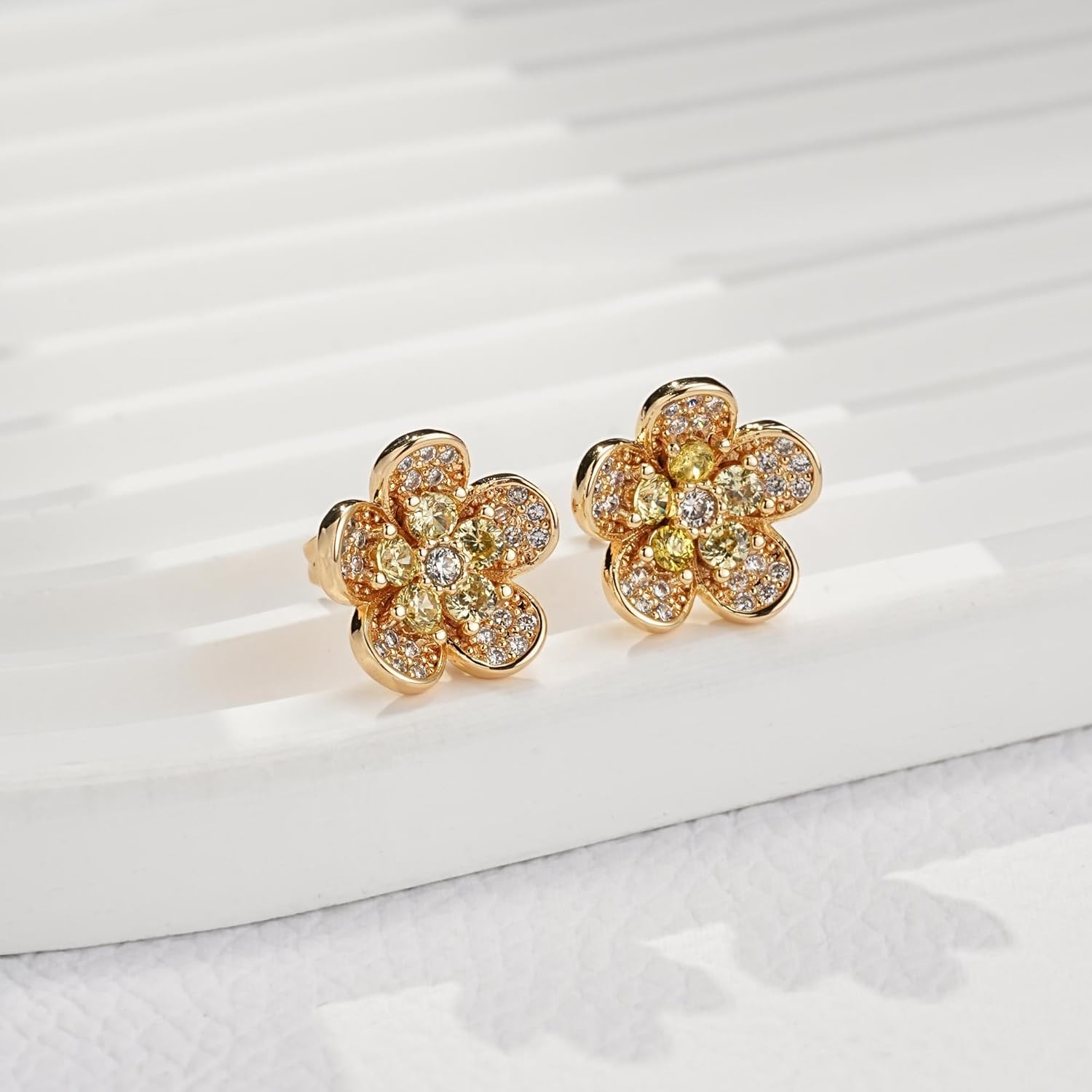 Austrian Crystal Flower Stud Earrings for Women 925 Sterling Silver Hypoallergenic Fashion Jewelry - Image 5