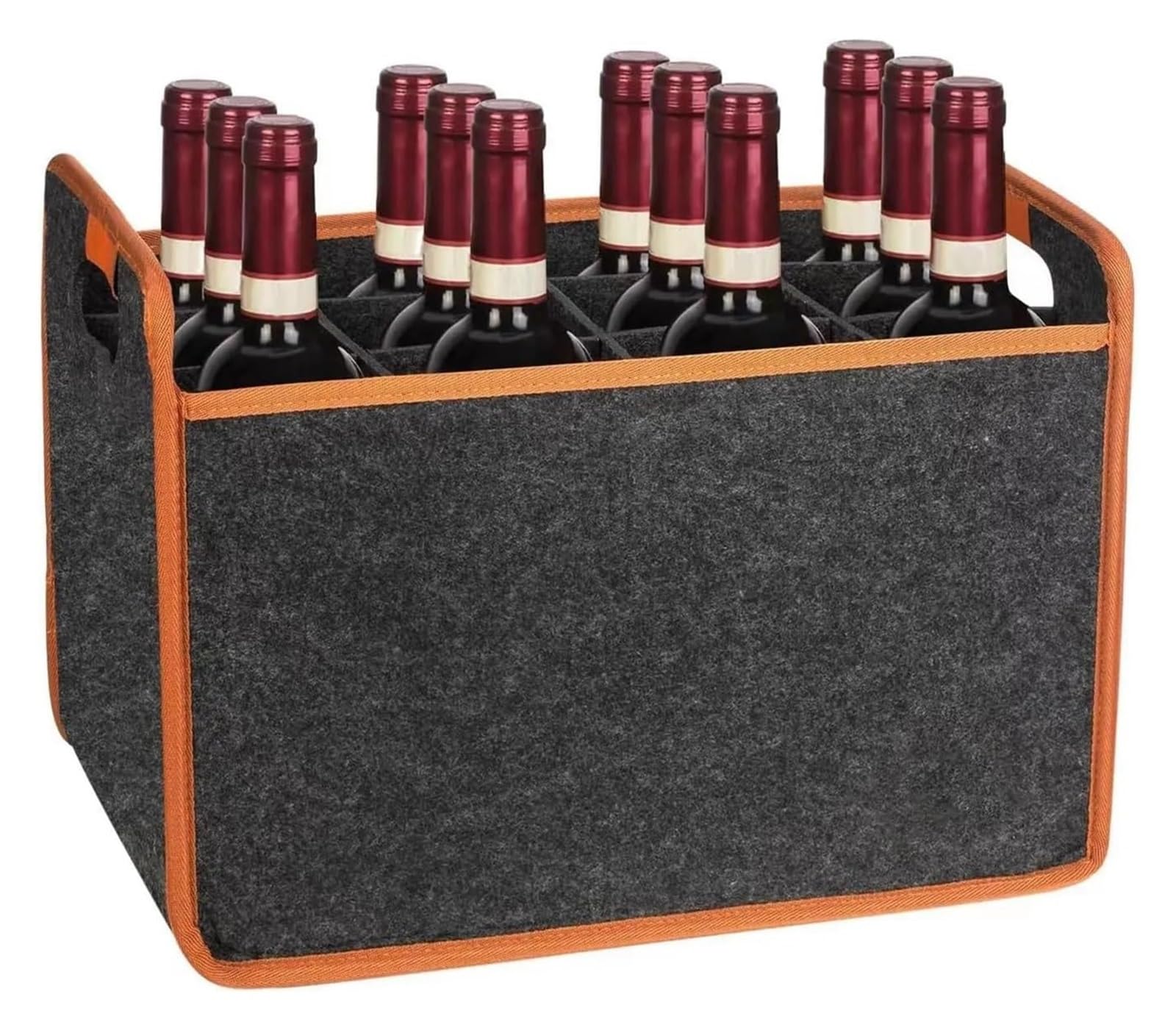 Weintasche aus Filz, 2er-Pack Filzwein for 12 Flaschen mit Trennwand und Komfortgriff