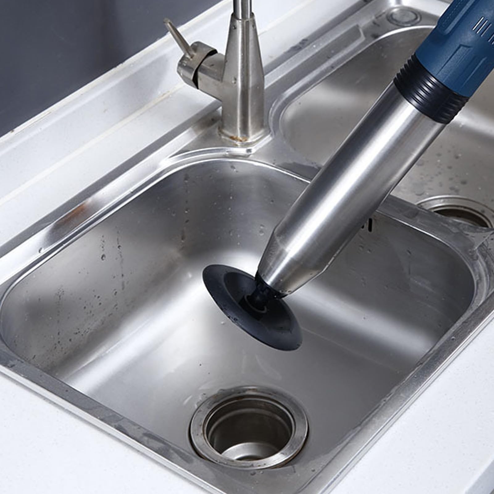 Pistola di Scarico Elettrica, Stantuffo per WC Elettrico Antiscivolo AC100-240V, Potente Ed Ergonomico per la Cucina (Spina UE 100-240 V)