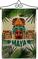 Vista 1 de Maya - Juego de bandera de arpillera para jardín, colgador de pared Regional, México, Estados Unidos, México, Estados Unidos, país, área particular