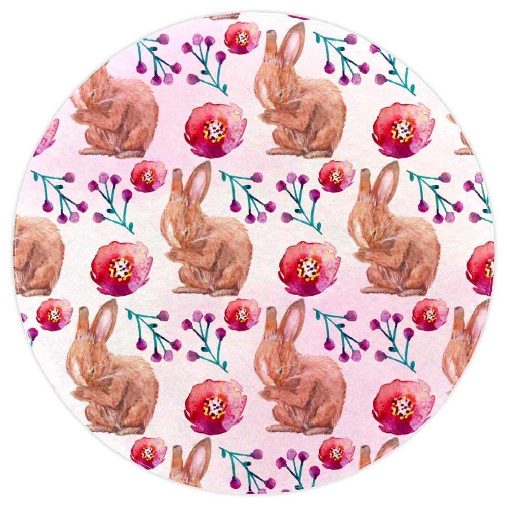 Tapis rond aquarelle fleuri pour créer un nid douillet et chaleureux dans sa chambre