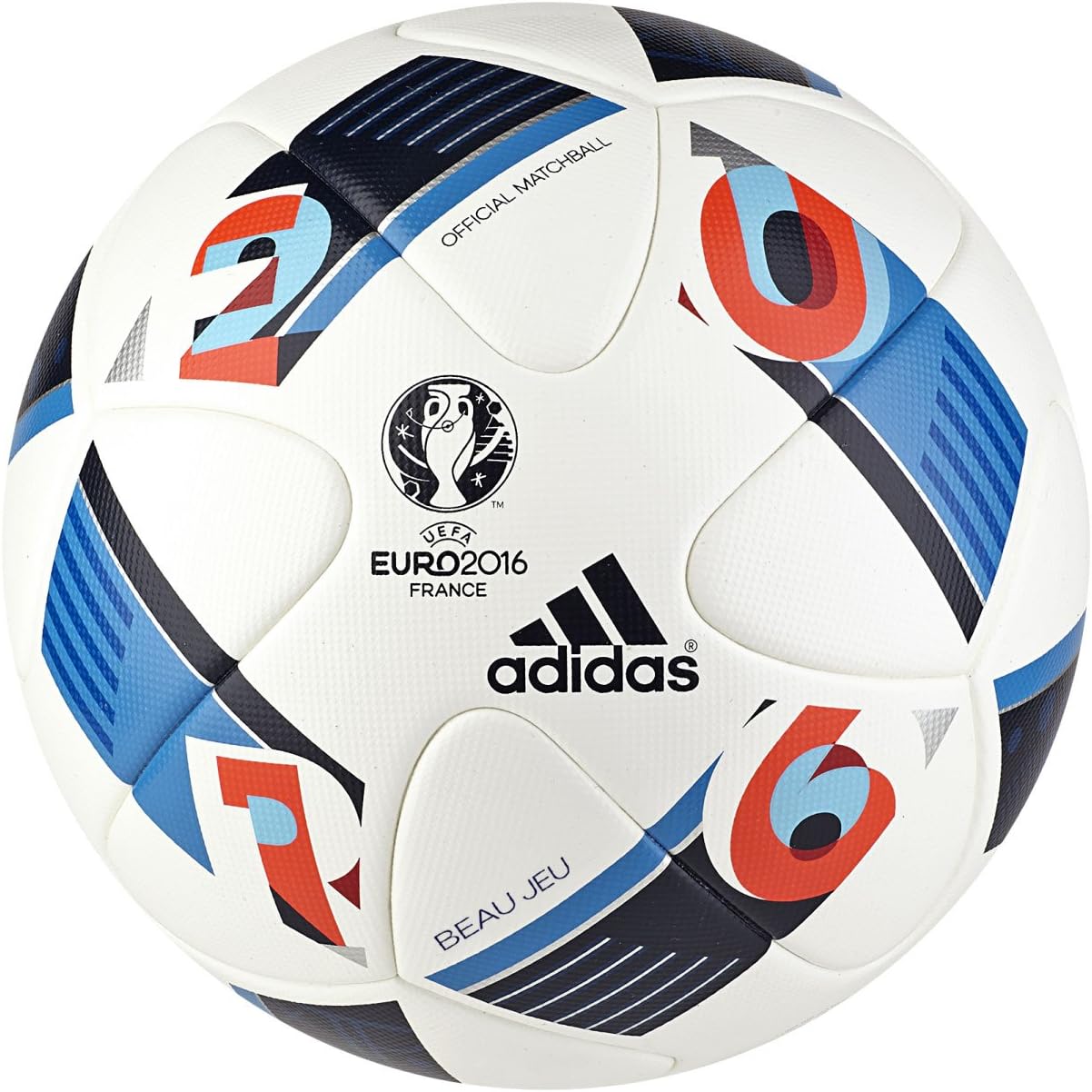 adidas Euro 2016 Official Match Soccer, White, One Size