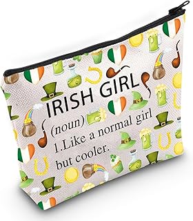 Gzrlyf Ireland Travel Gift Ireland Makeup Bag Ireland Trip Gift Ireland Merch Ireland Lover Gift Irish Girl Cosmetic Travel Bag (IRISH GIRL noun)