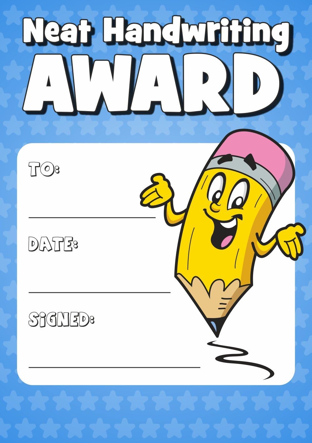 Amazon.com : School Stickers A5 Neat Handwriting Award Certificate Set ...