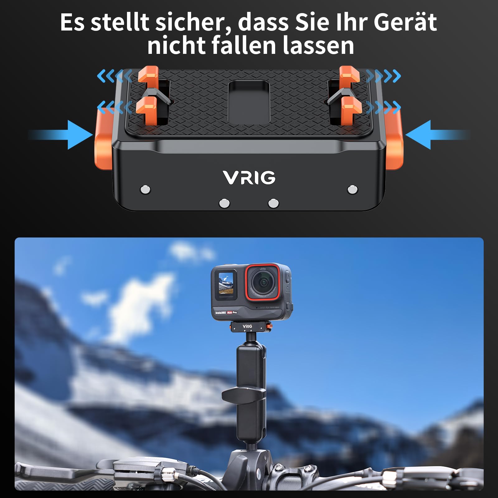 VRIG Base magnétique pour Insta360 Ace/Ace Pro 2/X5/X4/X4 Air, adaptateur de trépied magnétique Quick Release avec support d'extension 1/4"
