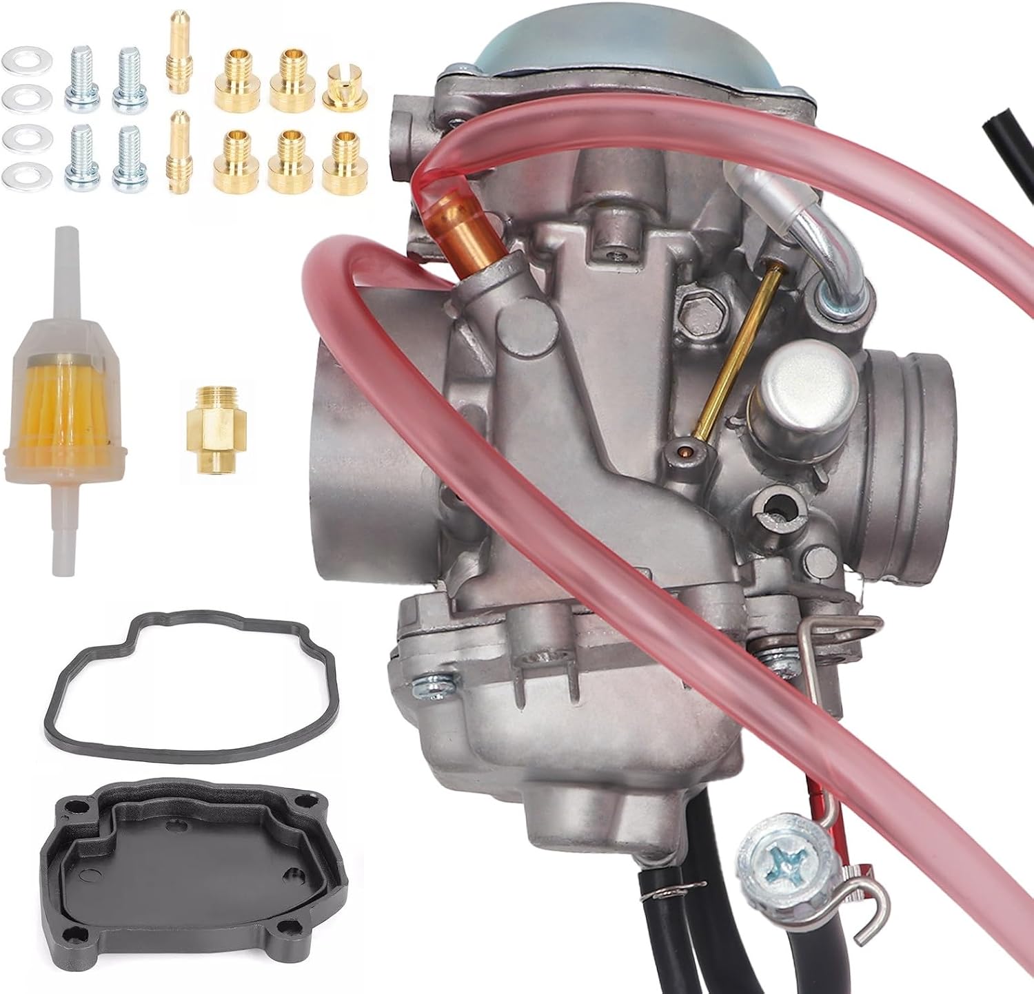 JIK Carburetor Carb for Arctic Cat 300 400 500 Bearcat 454 Bst34-216 Suzuki QuadRunner 250 4WD LTF250 LTF500 Suzuki QuadMaster LTA500 ATV (Red)