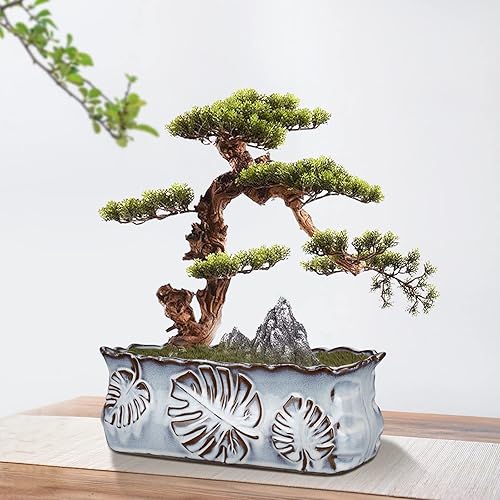 Miniatura 2 de Fivepot Maceta rectangular de cerámica de 10 pulgadas para suculentas, maceta de cactus y hierbas para interiores con orificio de drenaje