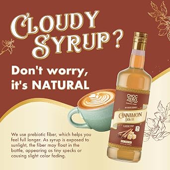 ChocZero Sugar Free Coffee Syrup, Sweet Cinnamon Flavour, Easy Syrup Drink Mix, Sugar Latte 25.4 ml (Pack of D)