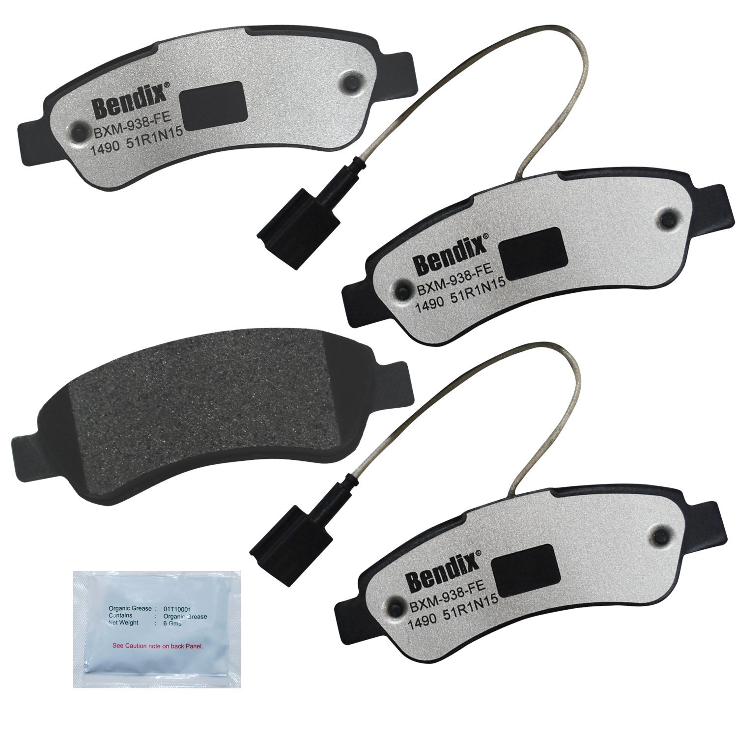 Bendix Fleet Metlok MKD1490FM Semi-Metallic Rear Brake Pads for Select Models Fiat Ducato, Peugeot 206, 207 Compact, Manager, Ram ProMaster 1500, 2500, 3500
