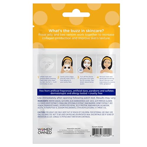 Miniatura 7 de MISS SPA Mascarillas faciales para el cuidado de la piel, veneno de abeja, cuidado de la piel antienvejecimiento para mujeres, mascarilla facial de