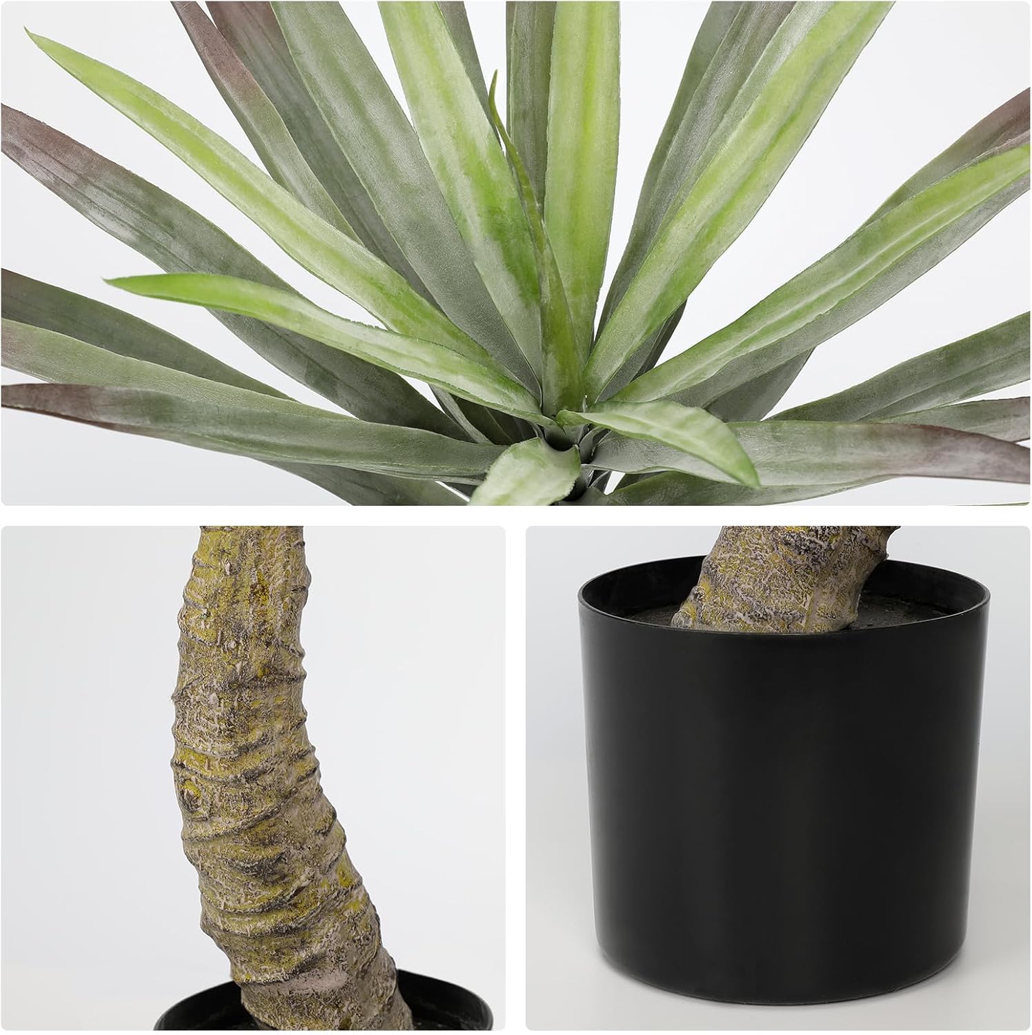 Briful Large Agave Plants Artificial 27.5in Tall Fake Potted Agave Plant Indoor Faux Succulent Tropical Plants for Home Office Room Balcony Garden Outdoor Decor - Image 3