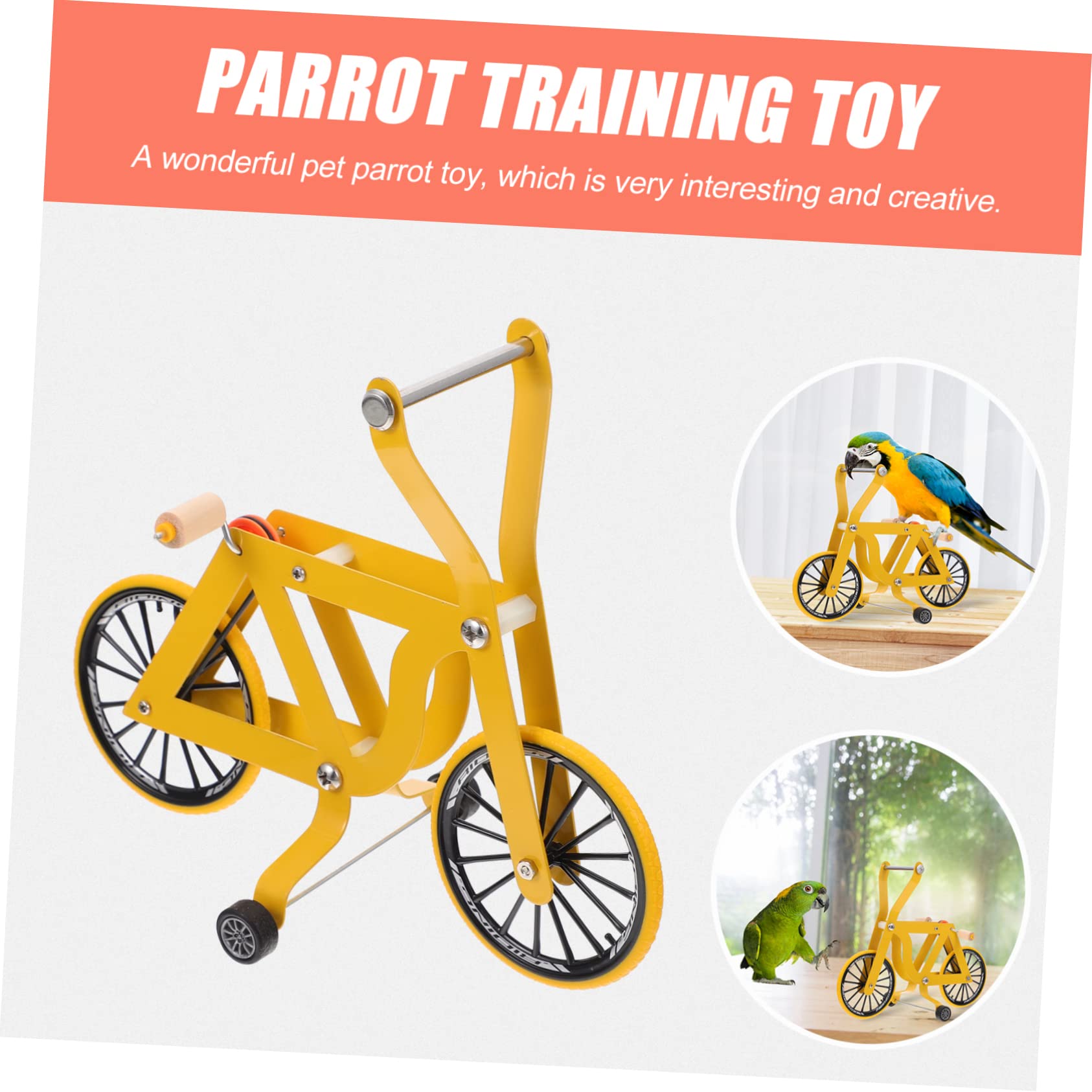 Hohopeti Pappagallo Bicicletta Parrot Puzzle Pappagallo Pattini a rotelle Piccolo Bagno per uccelli Parrot Bike Uccelli Formazione Uccelli Distributore di acqua Uccelli Forniture per addestramento Ucc