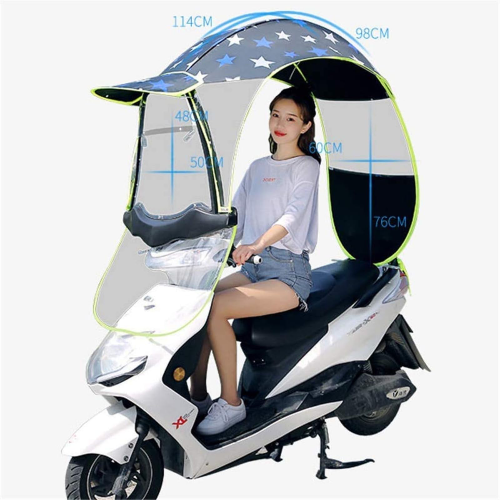 Rowerowa elektryczna osłona przeciwsłoneczna osłona przeciwdeszczowa, uniwersalny parasol do skutera mobilność osłona przeciwsłoneczna i osłona przeciwdeszczowa wodoodporna, czarna 2, C