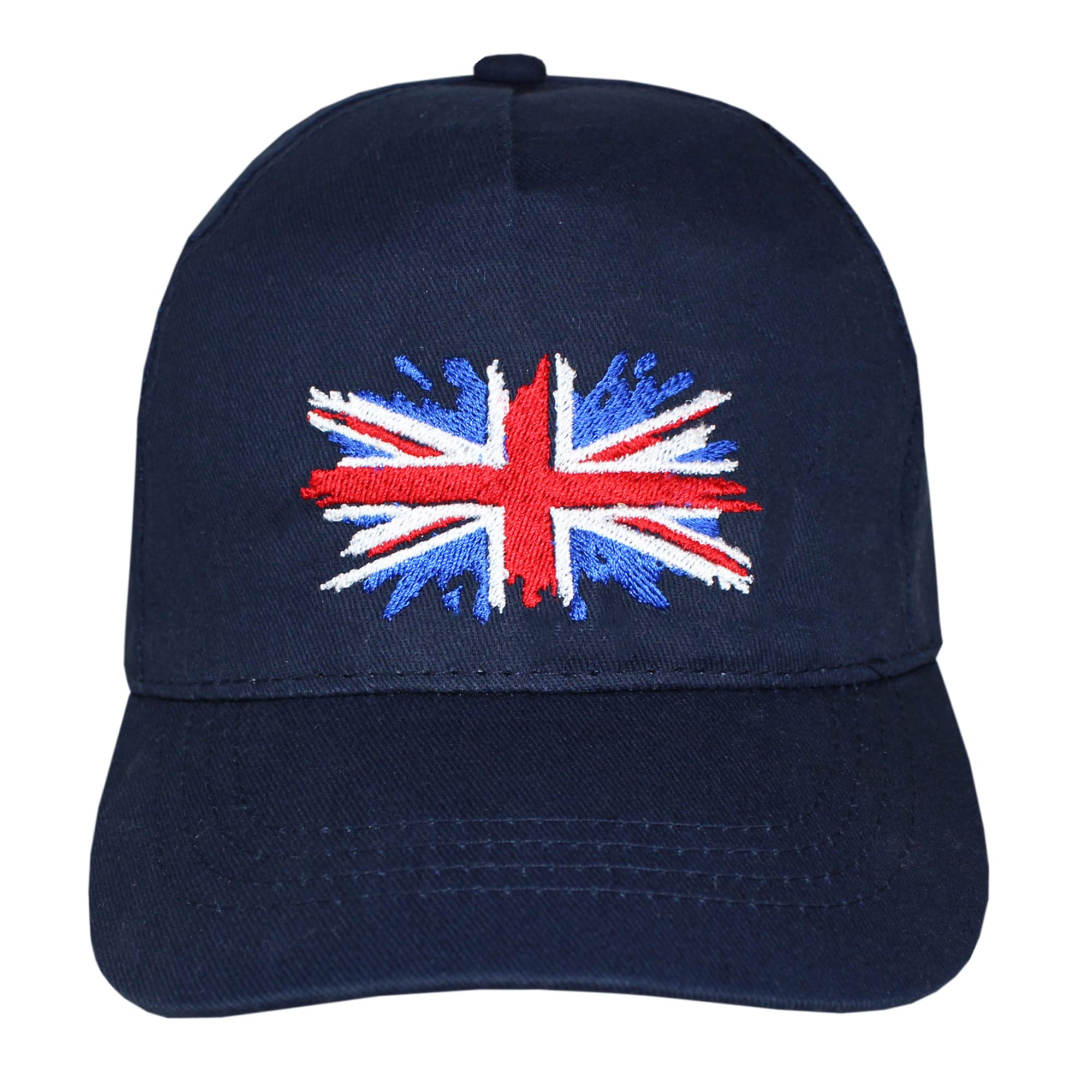 TeddyTs Great Britain Union Jack Flag Navy Adjustable Adult's Baseball Cap, M-L