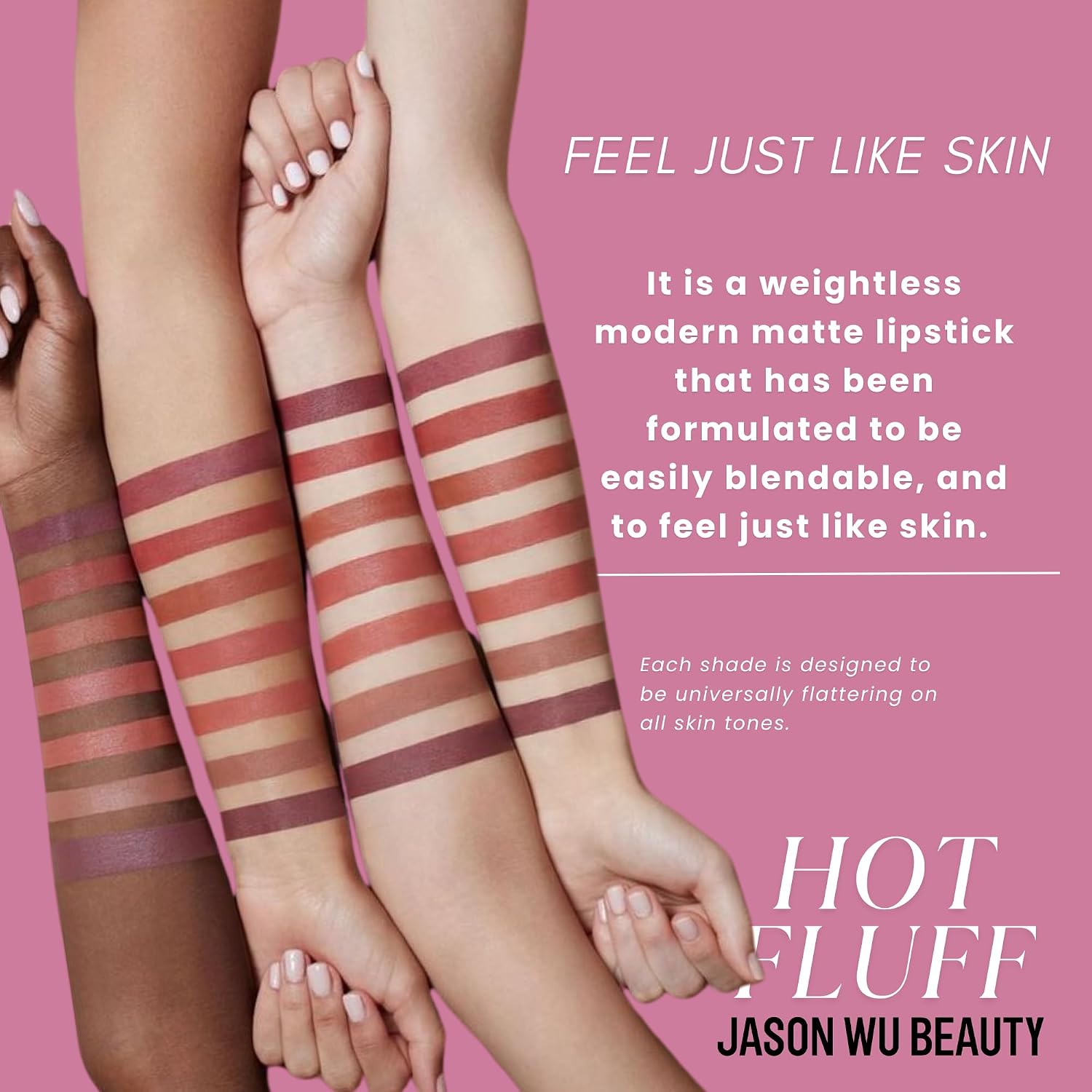 Jason Wu Beauty Hot Fluff Modern Matte Lipstick - 3-in-1 Lipstick, Blush, Shadow, 3.8g 0.134oz (Strawberries And Cream, 3.8g)