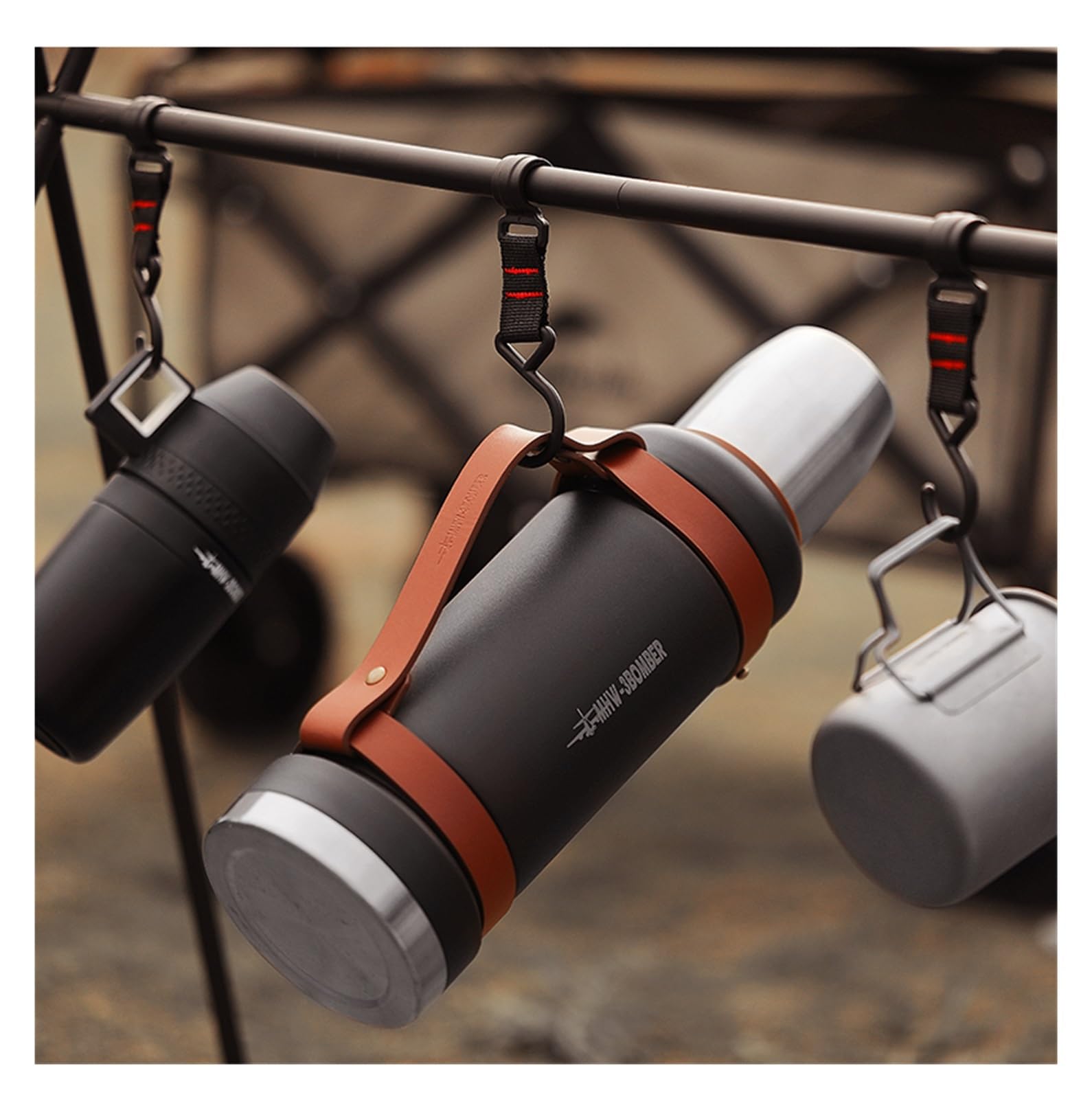 Espresso-Kaffee-Thermosbecher mit Tassen-Set, tragbarer Reise-Wasserkocher, Vakuum-Edelstahl, auslaufsicheres Camping-Zubehör