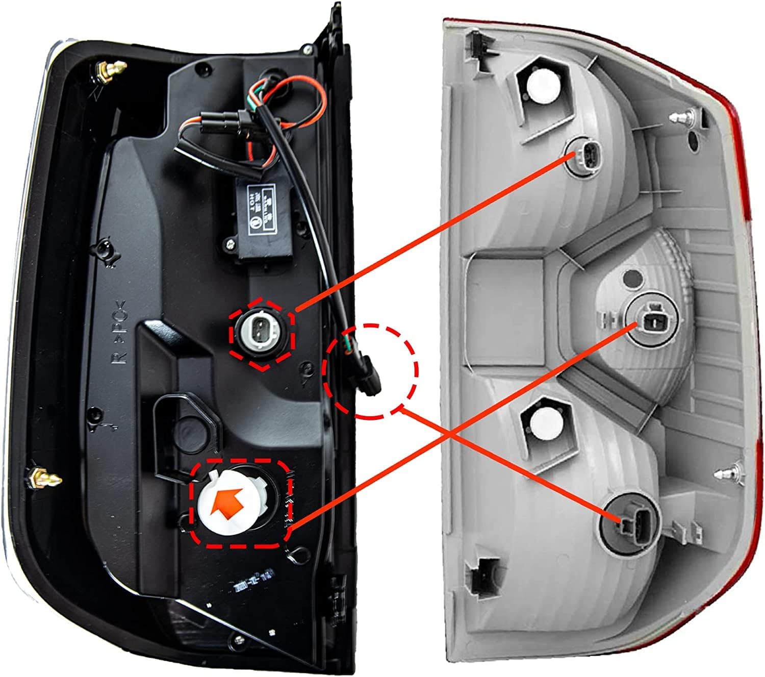 AUTOWIKI LED Tail Lights Compatible with 2014-2022 Toyota Tundra Tail Lamp Replacement (Glossy Black/Clear) 1 Set