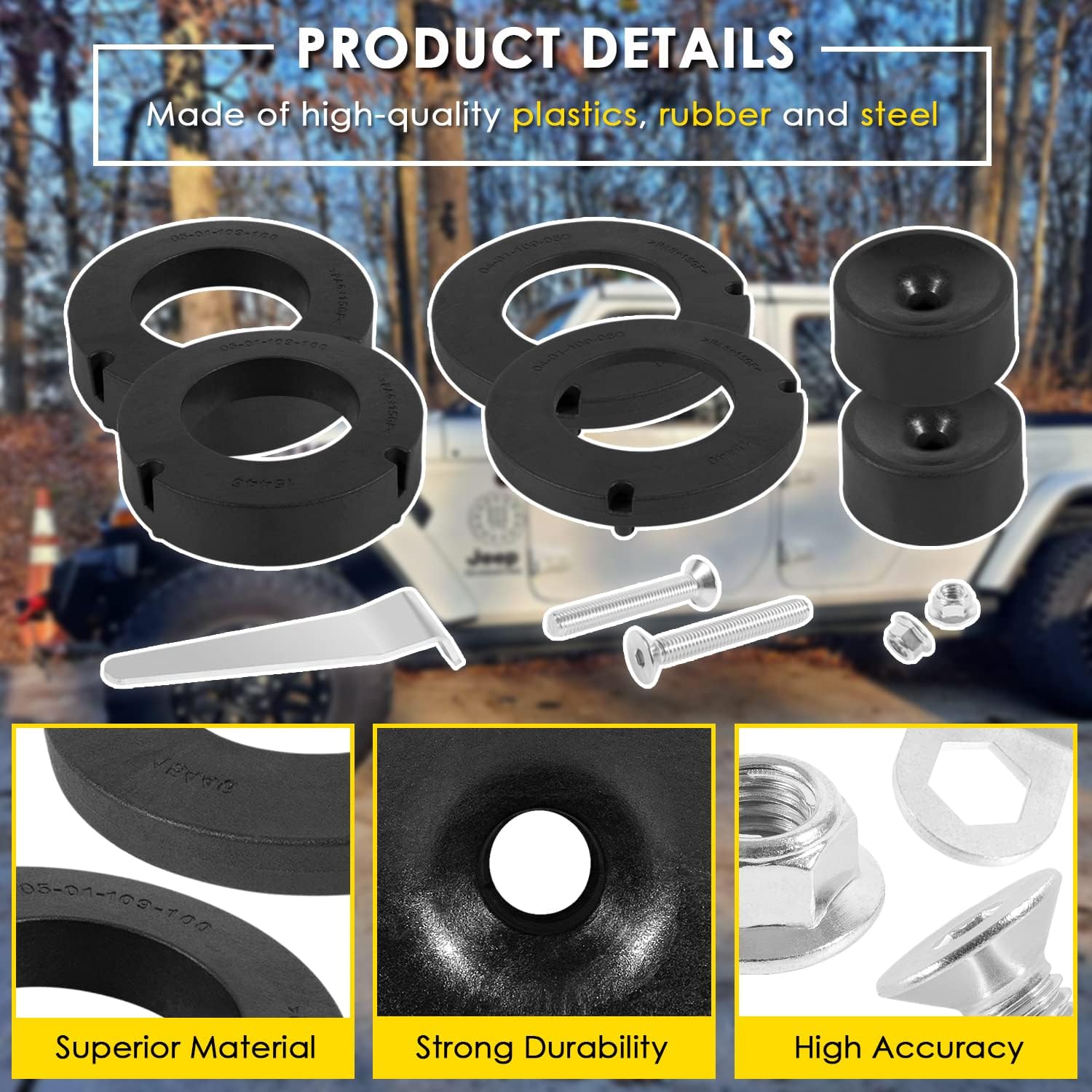 1155300 JT: 1.5” High Performance Spacer Leveling Kit Fits for Jeep JT Gladiator - No Shock Absorbers