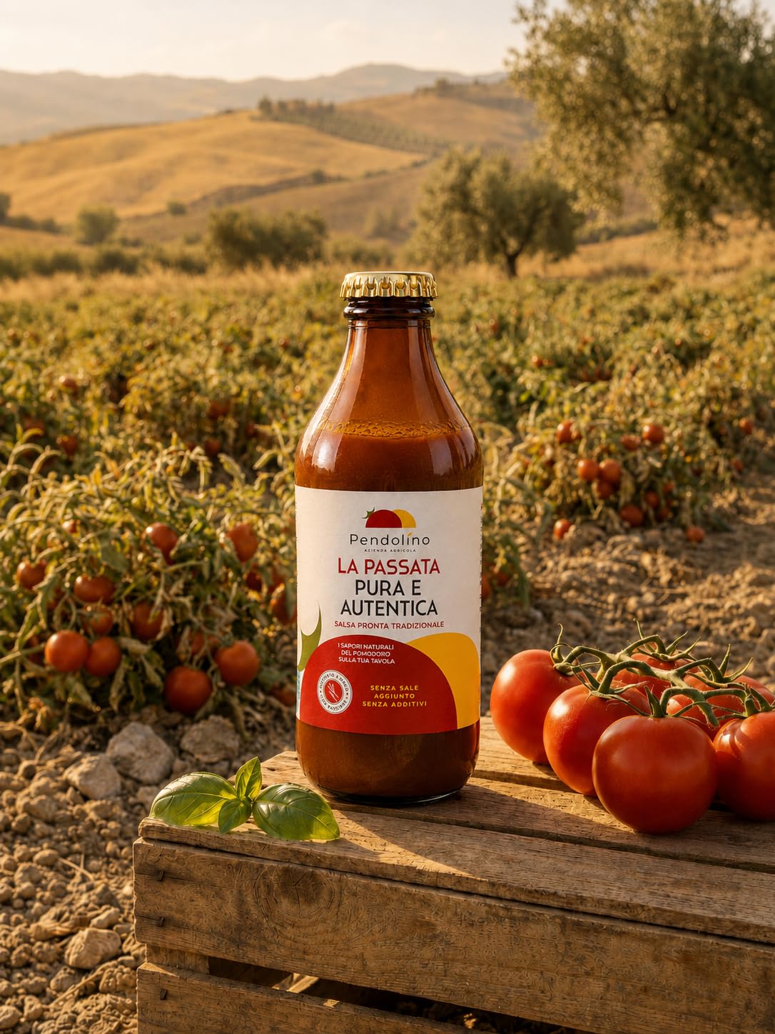 Passata Pura e Autentica di Pomodoro 320 g -100% Pomodoro Siciliano Siccagno– Senza Sale e Conservanti – Agricola Pendolino (9, 2880, grammo)