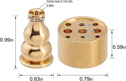 Miniatura 3 de OIIKI 3 in 1 Stick Incense Burner, 6.7 Inch Brass Incense Holder, Alloy Cone Ash Catcher for Indoor Outdoor Use