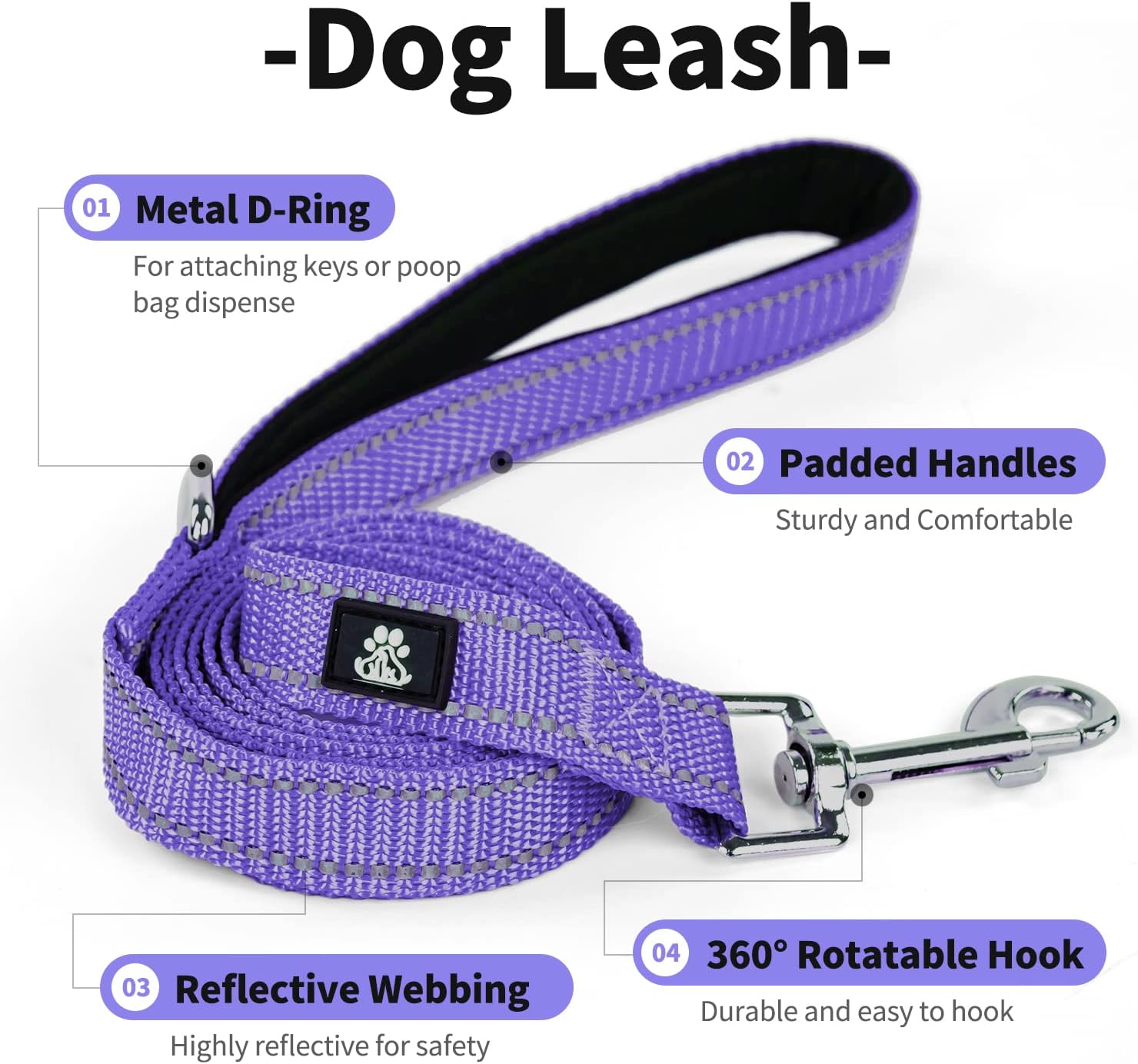 IVY&LANE Dog Harness Set Bundle Dog Collar and Leash Set | Small | Purple