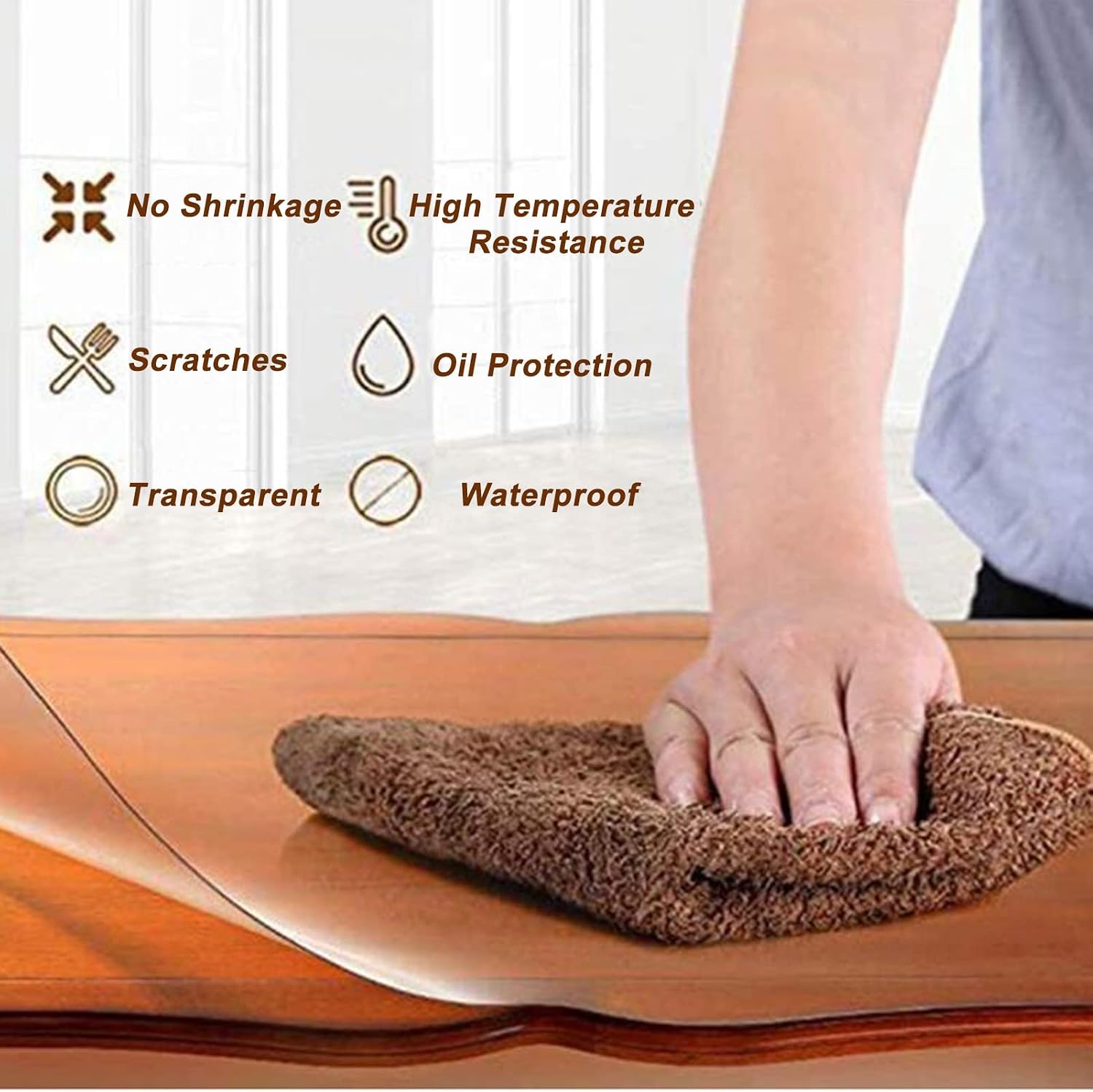Plastic Runner Rug/Carpet for Bedroom Kitchen,Clear Wooden Floor Protector Mat - 1.5mm Thick, Waterproof Dustproof(80x500cm/2.6x16.4ft)
