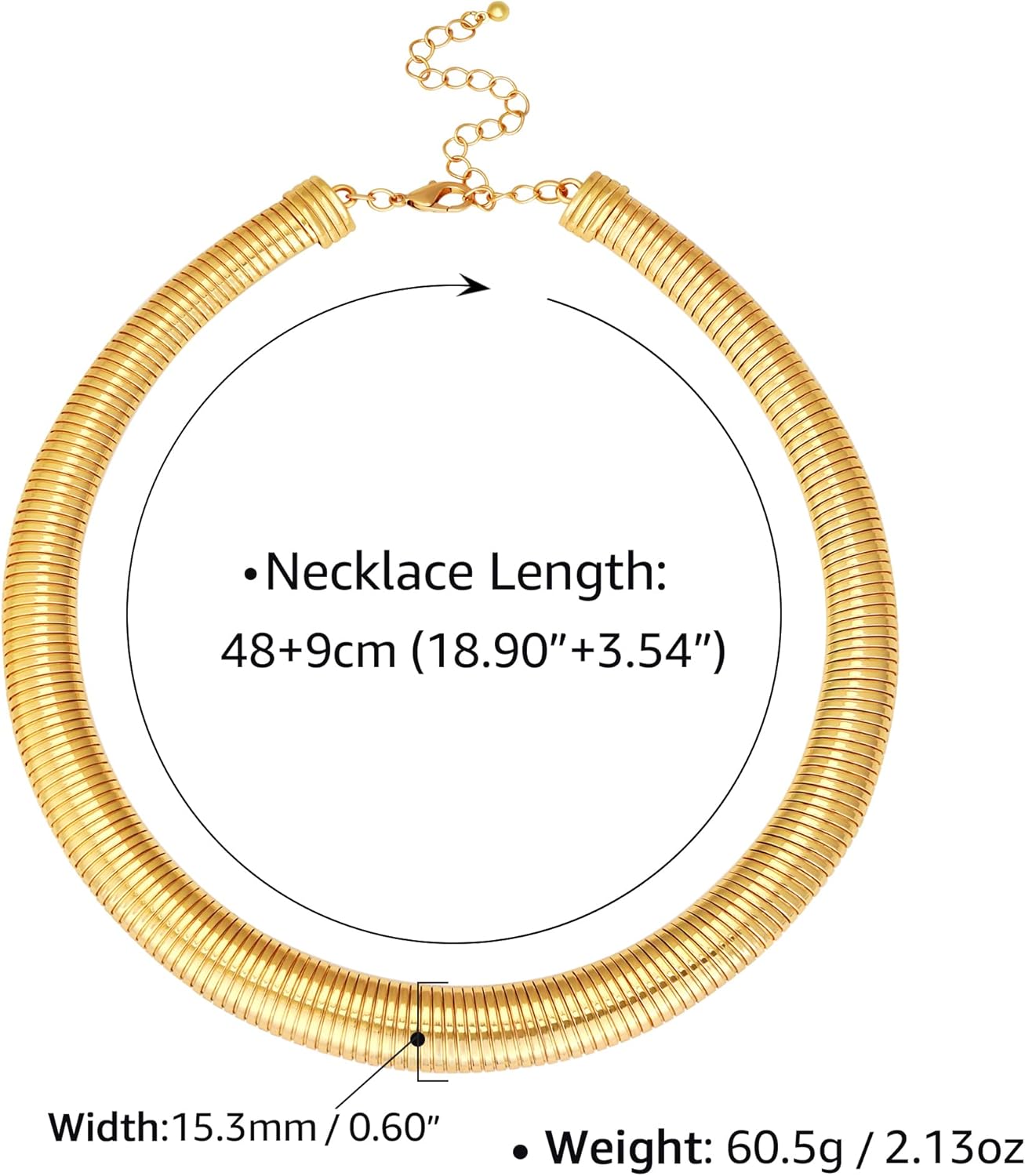 Chunky Gold Choker Necklace for Women, 14K Gold Plated Snake Chain Statement Necklace Triple Twsited Layered Choker Necklaces Jewelry Gifts - Image 3