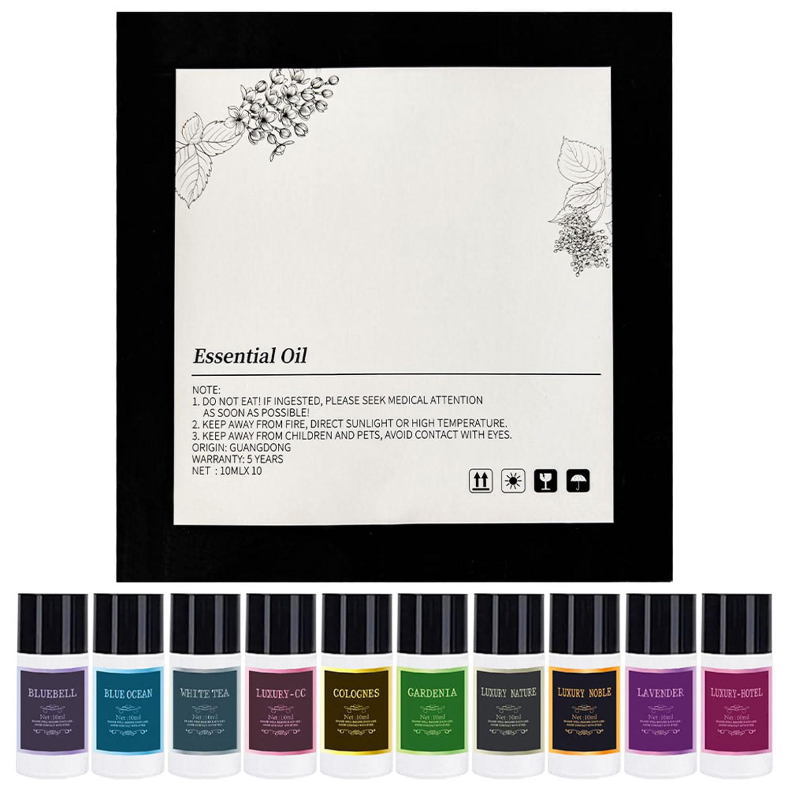 Désodorisant intelligent pour voiture, évents de voiture, aromathérapie de voiture, rechargeable, avec huile d'aromathérapie de Cologne, 10 parfums mixtes (sans diffuseur d'aromathérapie)