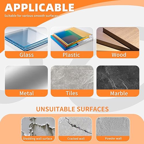 Miniatura 7 de Cinta de doble cara resistente, cinta de doble cara para paredes, 48 almohadillas adhesivas impermeables de 2 caras, 1.96 x 1.18 pulgadas, espuma