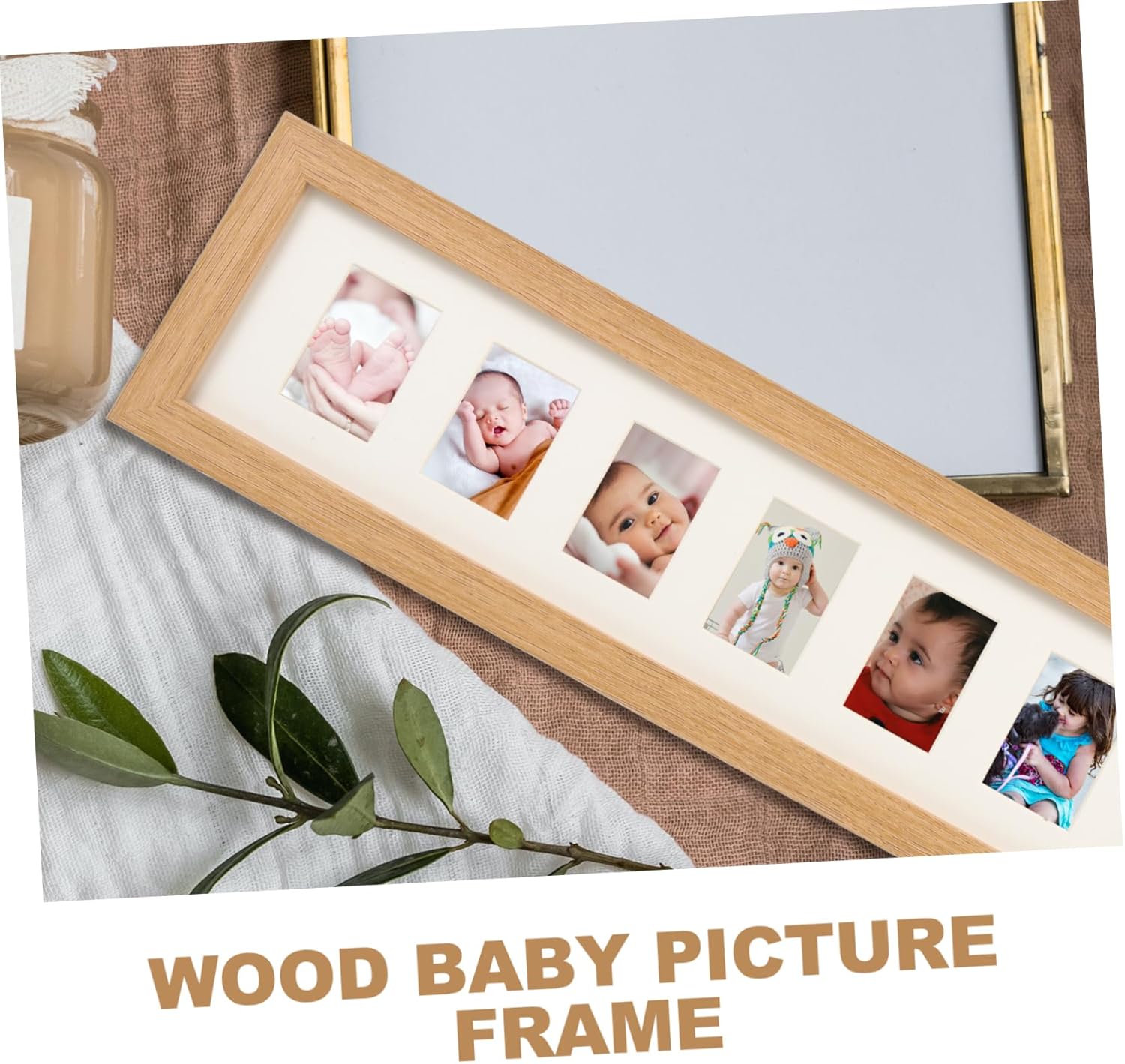 VICASKY 3pcs Wood Picture Frame for First Year Tabletop Photo Holder for Newborn Growth Memories Photo Display Shower