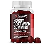 Horny Goat Weed Gummies with Vitamin B12 - Energy, Endurance & Performance Support for Male Health - 30 Count - Vegetarian-Friendly, Non-GMO, Pectin-Based - Raspberry Flavor, 15 Servings