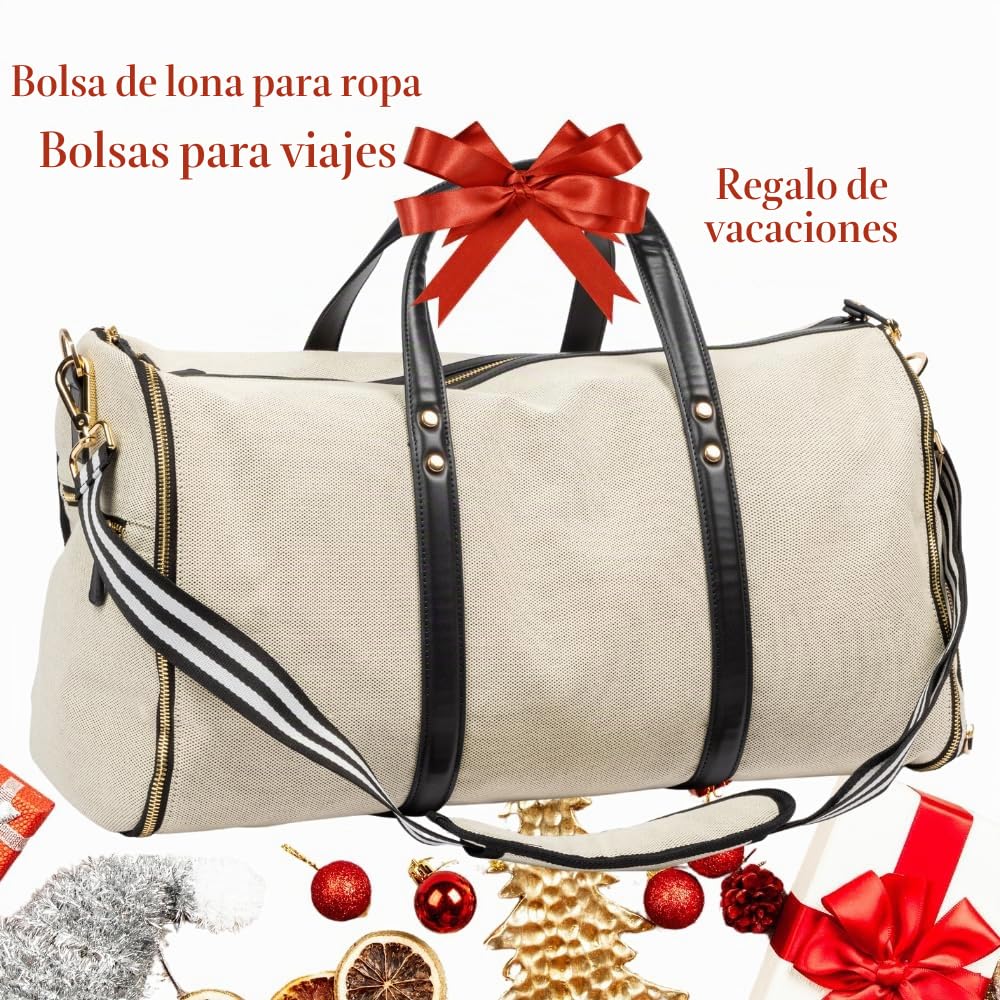 Bolsa de Mano para Mujer, Bolsa de Ropa Convertible para Viajes, Ideal como Bolsa de Ropa para Trajes y Vestidos, Equipaje de Mano de 20 Pulgadas, Bolsa de Ropa de Lona, Gris