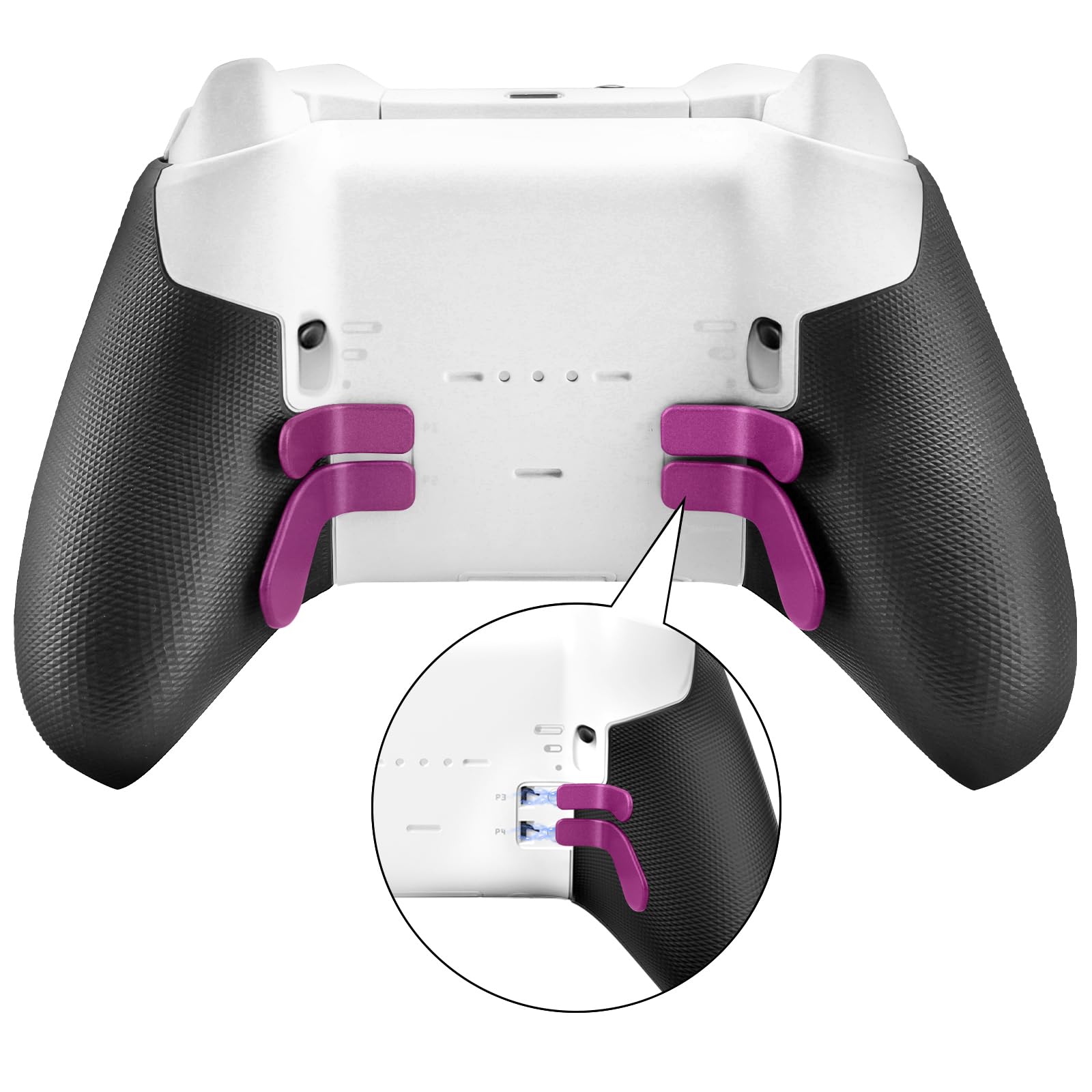 Gopiiphon Jeu de Boutons Métalliques pour Manette Xbox Elite Series 2 Contient 6 Joysticks à Revêtement Métallique, 4 Palettes, 2 D-Pads, 1 Outil de Réglage pour Xbox Elite Serie (Rose Pourpre)