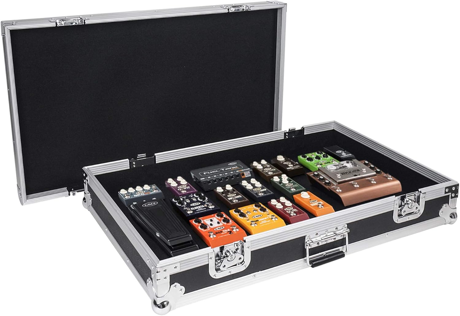 Sound Town Heavy-Duty Plywood Guitar Pedal board ATA Road Case with Pedal Mounting Tape fastener, Interior: 32.7” x 19” (STRC-PD2)
