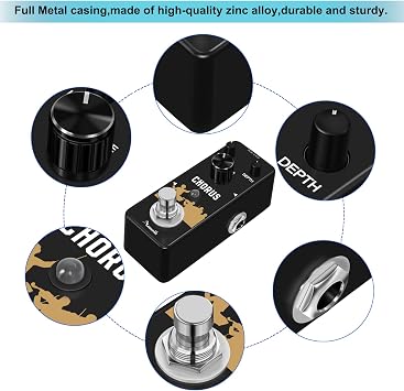 Amuzik Chorus Guitar Effect Pedal - Analog Circuit Multiple Chorus for Electric Guitar - True Bypass