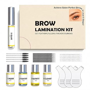 RKISSBEAUTY Brow lamination Kit - DIY Home Long Lasting Instant Results Easy to Use for Fuller Thicker Brows