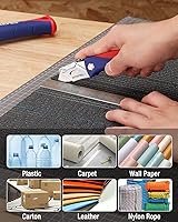 Vista 7 de WORKPRO Cuchillo multiuso plegable con mecanismo de cambio rápido, mango ABS, incluye 5 cuchillas adicionales