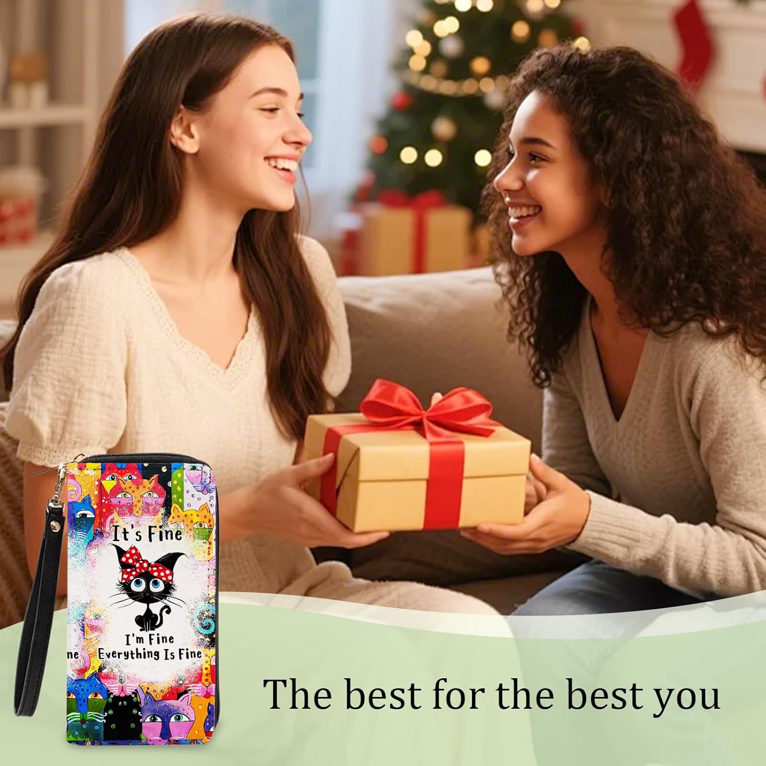 Black Cat Wallets for Women - Slim PU Leather Womens Wallet with Cash Zipper Coin Purse, Small Credit Card Holder Travel Wallet, Wristlet Wallets for Female Ladies Teen Girls Purse(Cat Lovers Gift) - Image 9