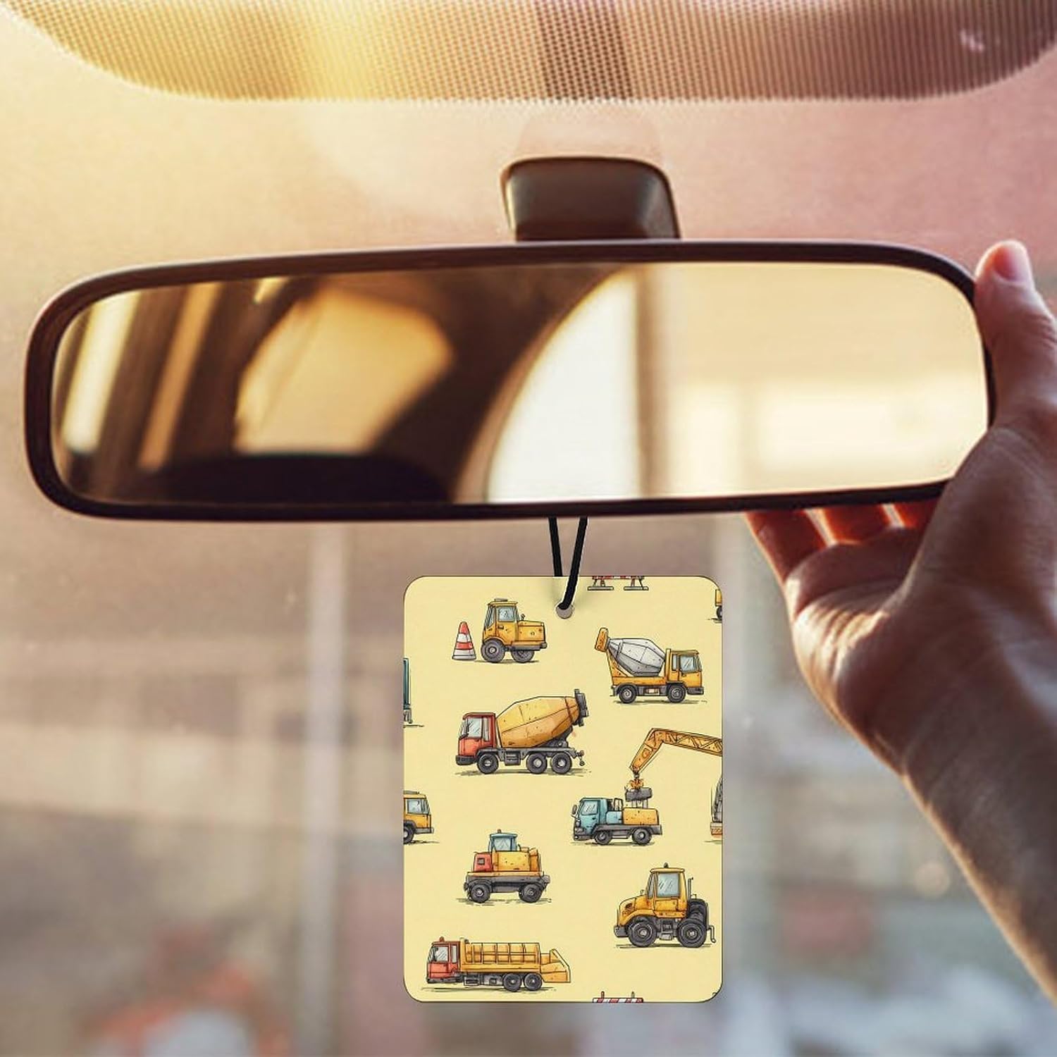 Truck Excavator Car Air Freshener Cute Hanging Aromatherapy Tablets for Car Home Square