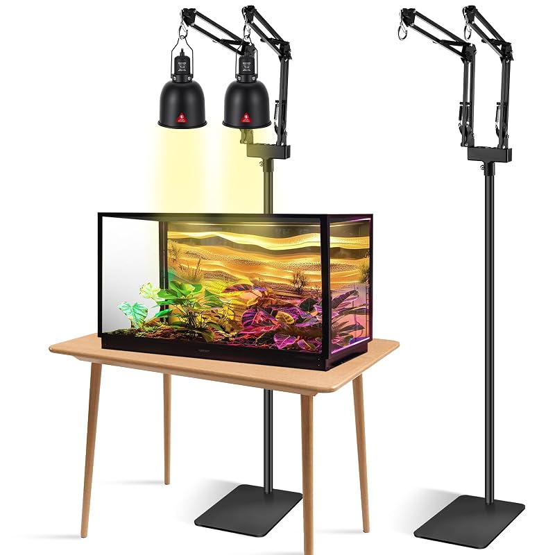 Suporte Duplo para Lâmpadas de Terrário com Braços Ajustáveis DXOPHIEX DX-DLPS-03, 1 unidade